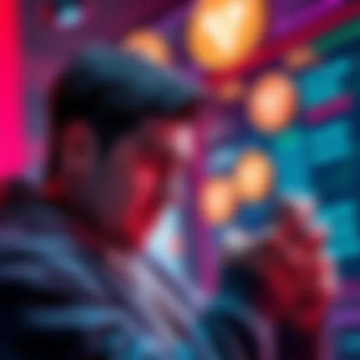 A user looks frustrated while checking high gas fees for transferring USDT on a smartphone, with a visual of TRX coins in the background.
