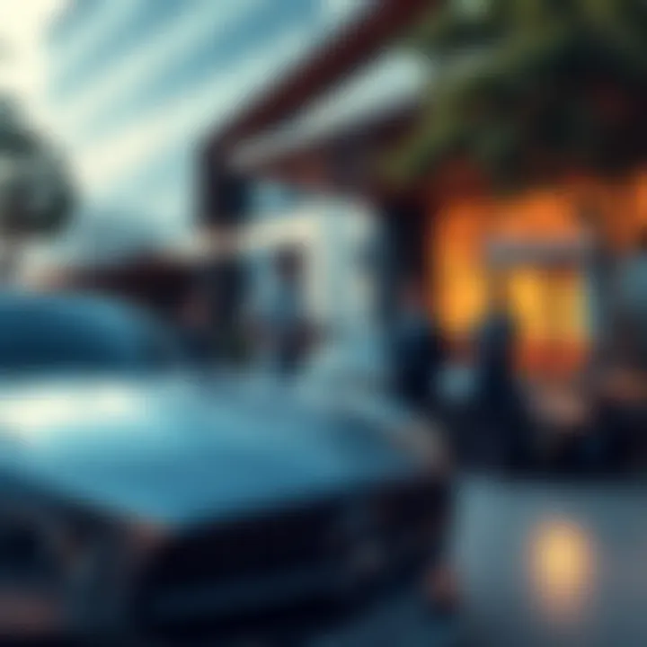 Luxury cars and professionally dressed individuals outside Hashgraph's office in Richardson, Texas