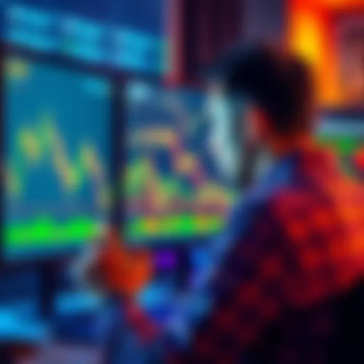 A person looking at cryptocurrency charts on a computer screen, contemplating their long-term investment strategy for XRP.