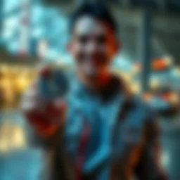 A person smiling while holding a Litecoin coin in their hand, symbolizing financial freedom and investment confidence.