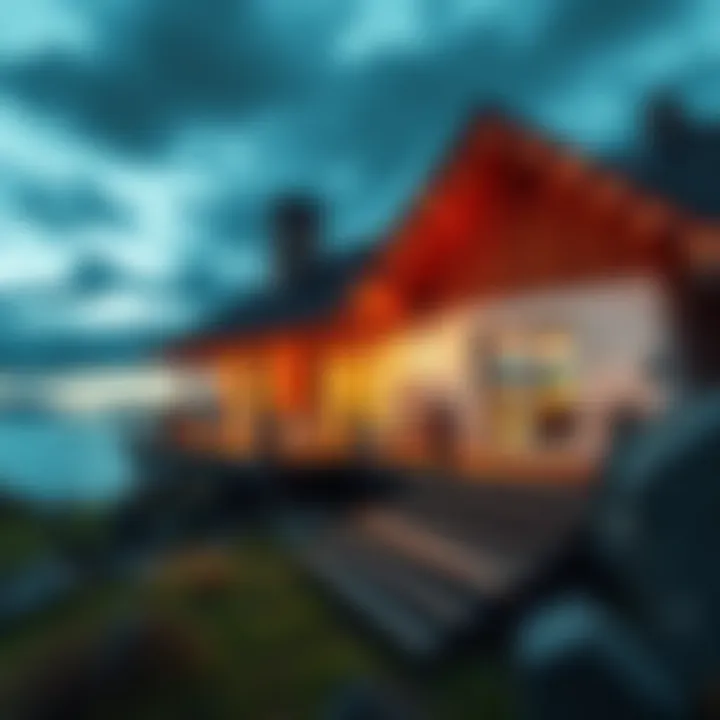 A scenic holiday home in Finland with digital NFT icons overlayed, representing tokenization and ownership.
