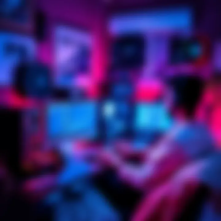 Home Mining Setup A person operating a home mining rig, with a computer and mining equipment in a cozy room, illustrating personal success in Bitcoin mining.