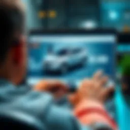 A person looking at a Honda certified used CR-V listing on a laptop, contemplating the purchase.