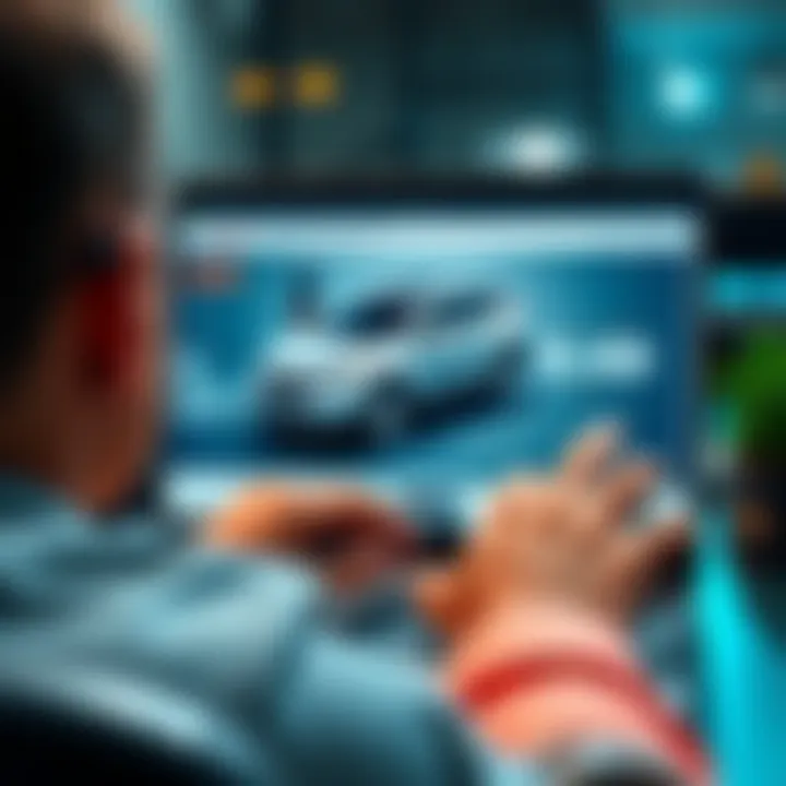 A person looking at a Honda certified used CR-V listing on a laptop, contemplating the purchase.