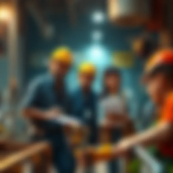 A diverse group of workers engaging in various tasks, highlighting the value of honest work.