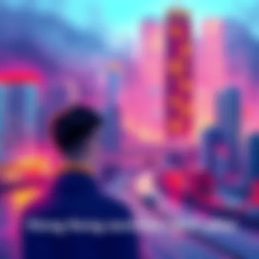 Illustration of Hong Kong's Central Bank Digital Currency pilot using Chainlink technology with financial symbols