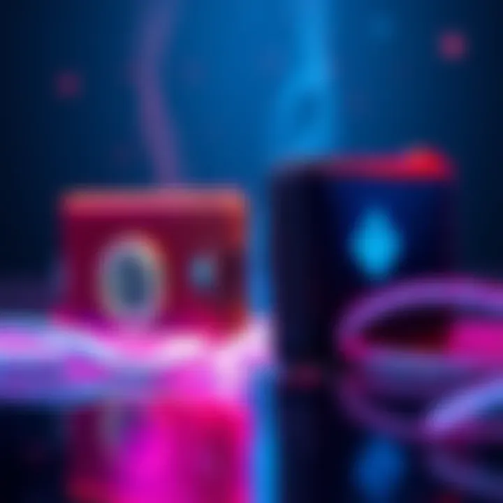 A visual comparison of hot and cold wallets for cryptocurrency storage, showing a digital wallet and a hardware wallet side by side.