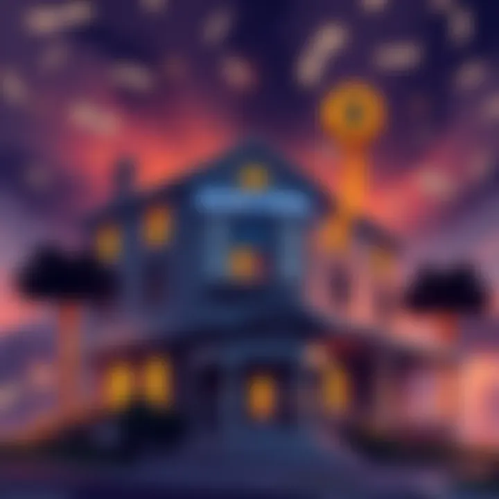Illustration of a building labeled 'House of Doge' with money being transferred to a company labeled 'Shell Company'