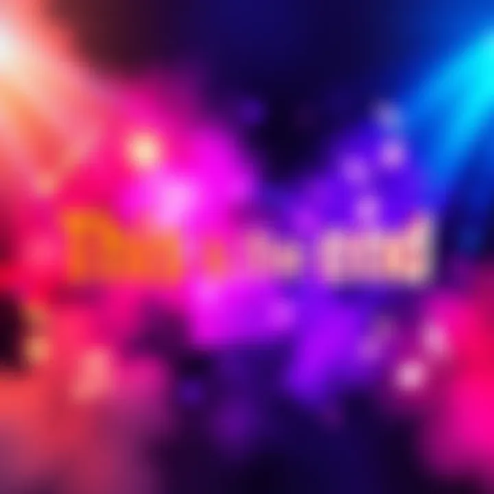 A vibrant background featuring the phrase 'This is the end' in bold letters, symbolizing its impact on music and culture, surrounded by musical notes and colorful bursts, evoking nostalgia.