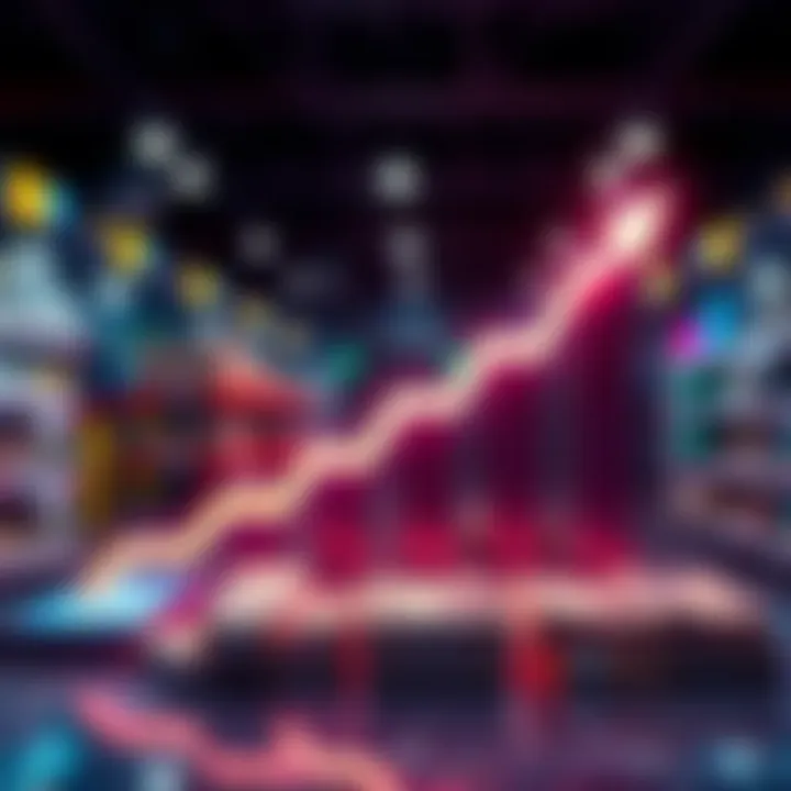 Visual representation of income growth and inventory management techniques