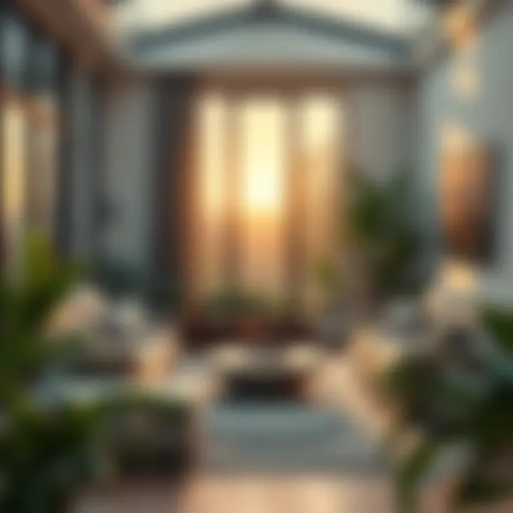 A cozy living room featuring plants, large windows, and natural light, blending outdoor scenery with indoor comfort.