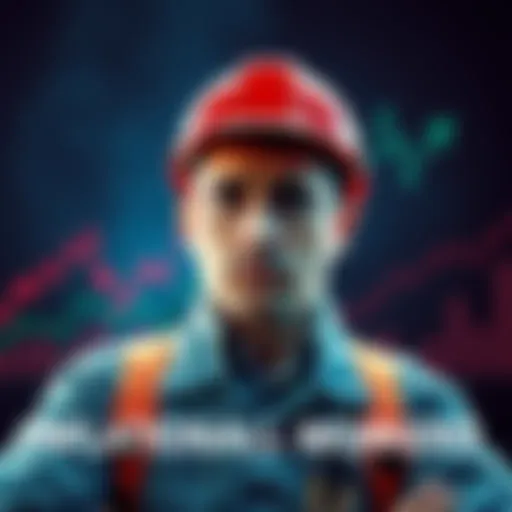 A visual representation of inflation impacting workers and the economy, featuring a worker looking stressed while graphs of rising costs and productivity advancements are in the background.