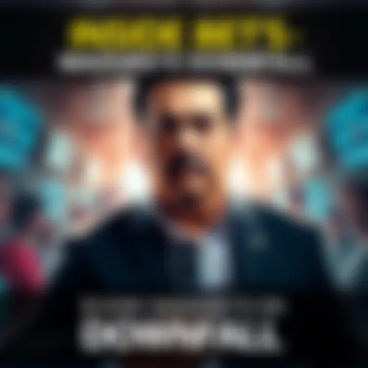 Visual representation of significant insider trading and betting symbols hinting at Nicolás Maduro's impending arrest in Venezuela.