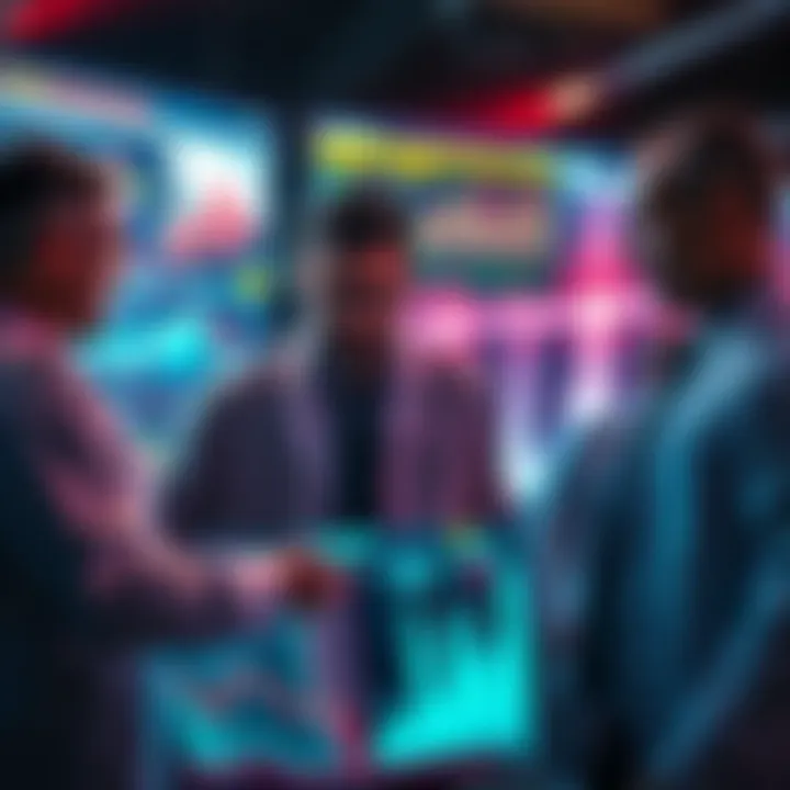 A team of investigators examining data on a digital screen, showcasing betting statistics and graphs, highlighting a 98% win rate from Polymarket bets.