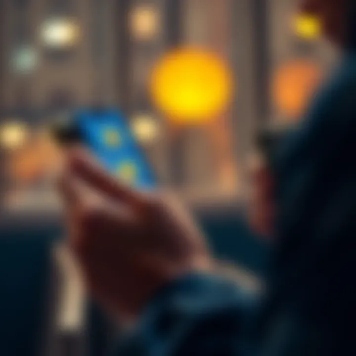 A person looking at a Bitcoin wallet on a phone while holding cash