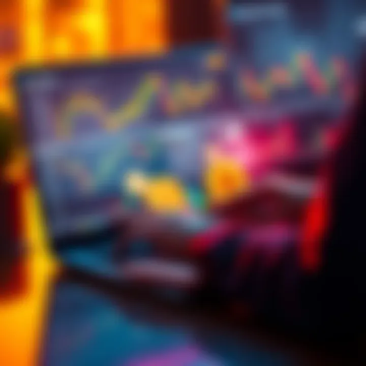Investing in Cryptocurrencies A person analyzing charts and cryptocurrencies including Bitcoin, Ethereum, Solana, XRP, and Sui on a laptop