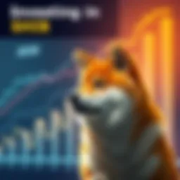 A visual representation of a growing financial graph with Shiba Inu dog symbolizing potential wealth from SHIB investment by 2030.