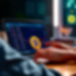 A person reviewing cryptocurrency options on a laptop screen with a focus on Bitcoin.