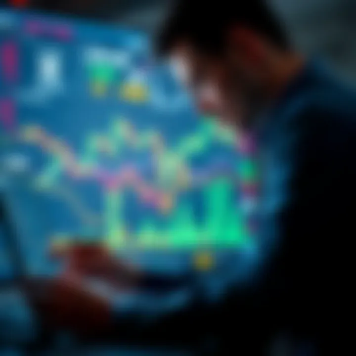 Investing in Litecoin A person analyzing financial graphs and cryptocurrency charts related to Litecoin investment