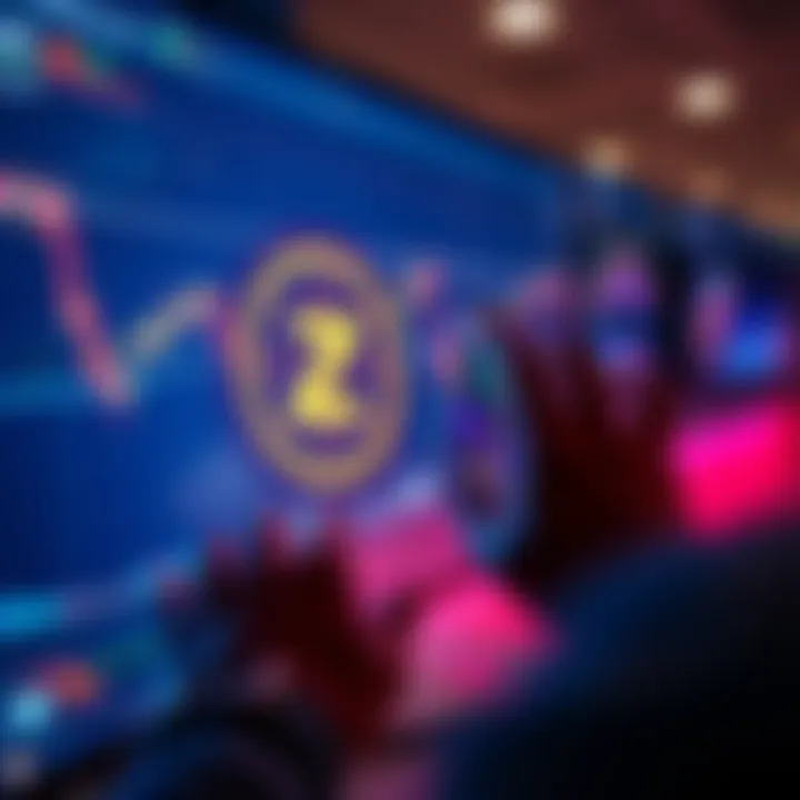 A person examining a graph of cryptocurrency trends on a digital screen with ZEC logo in the foreground.