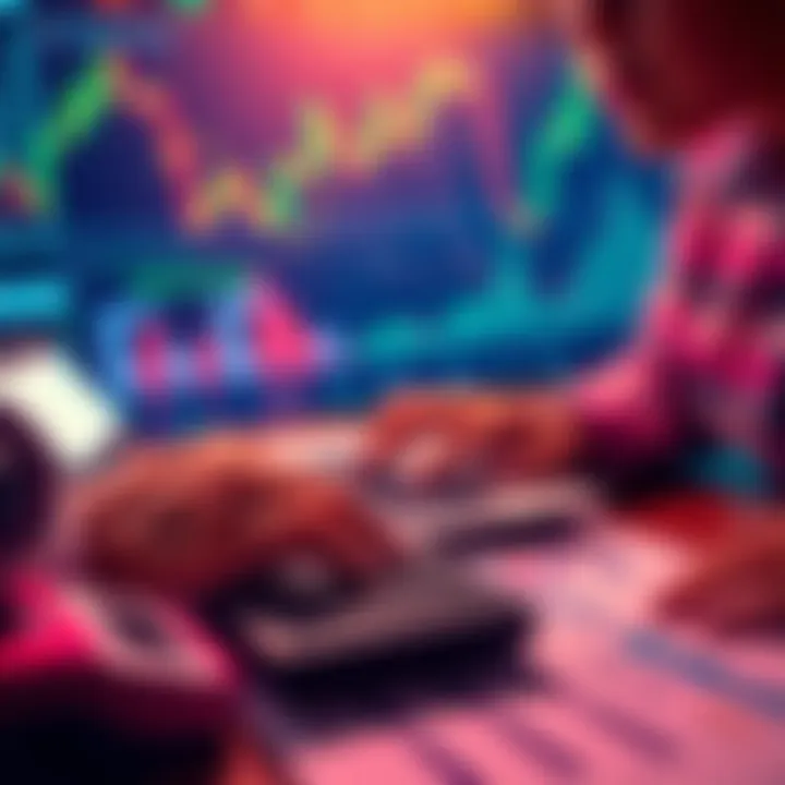 A person weighing options between dollar-cost averaging and lump-sum investment with a calculator and financial charts nearby.