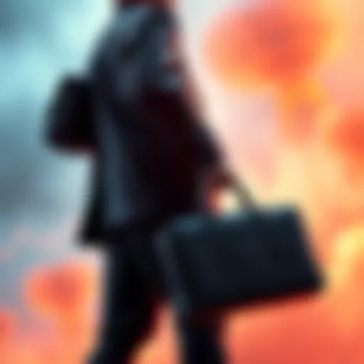 A person standing strong with a briefcase, representing steadfastness in a fluctuating market