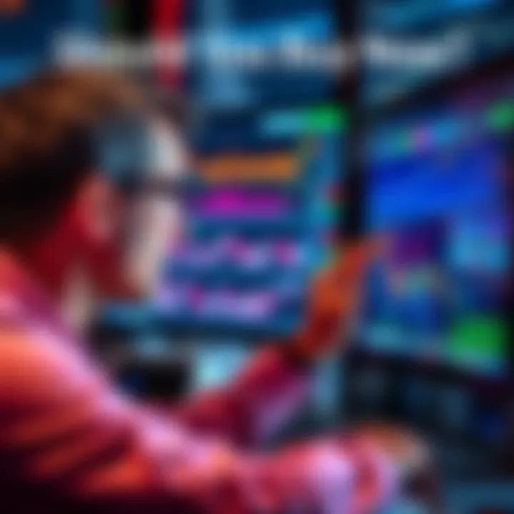 A person looking at financial charts and graphs on a computer screen, contemplating investment decisions