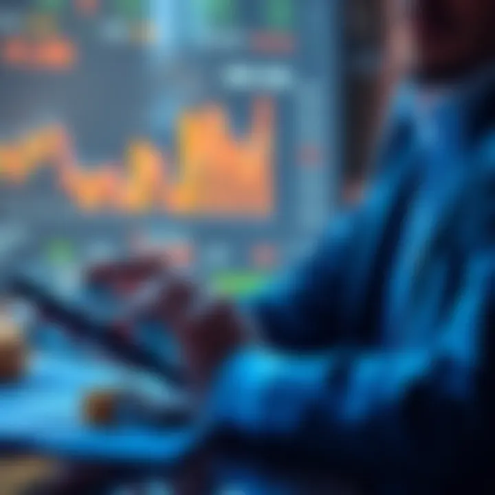 Person weighing options between Raiz and CMC investments with a calculator and charts
