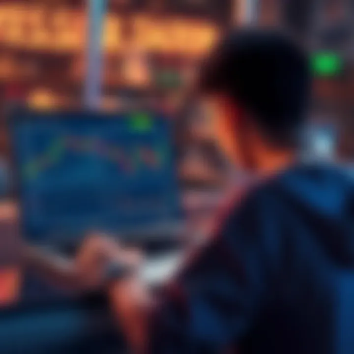 A person looking at a laptop screen displaying cryptocurrency charts and graphs, weighing options between BTC/ETH and altcoins.