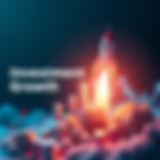 A graphic showing rising investment charts and financial symbols with a rocket taking off, symbolizing growth in 2025 investments.