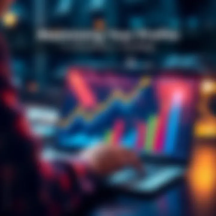 A person analyzing financial graphs and charts on a laptop, showing an upward trend in profits, symbolizing investment strategies.