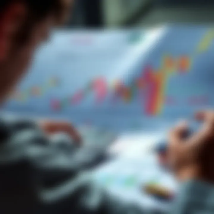 A person analyzing charts and graphs related to HBAR market trends with a calculator and investment plan, representing financial growth.