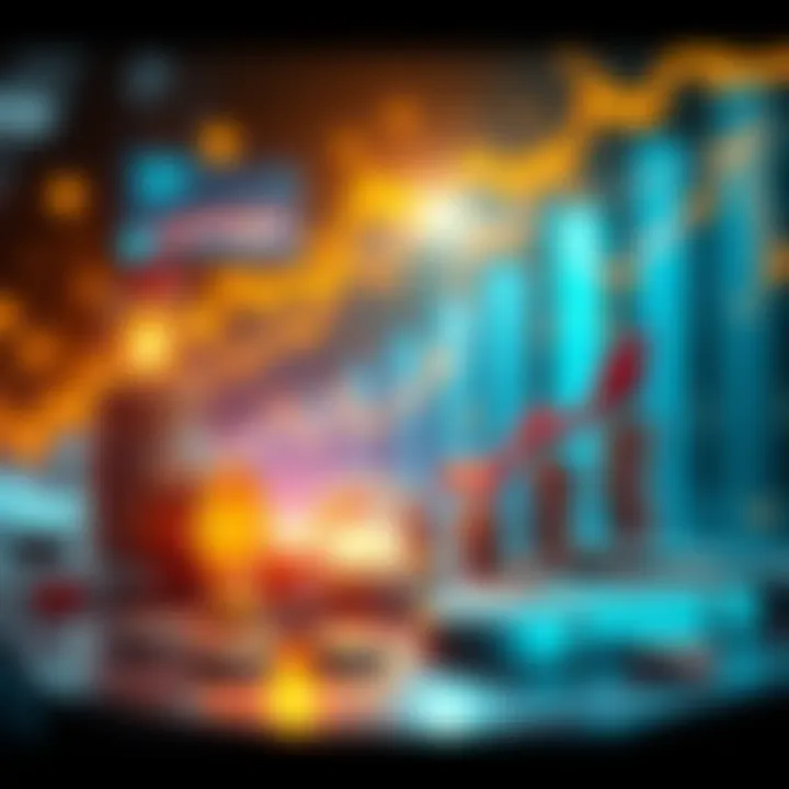 Visual representation of financial growth with promotional elements