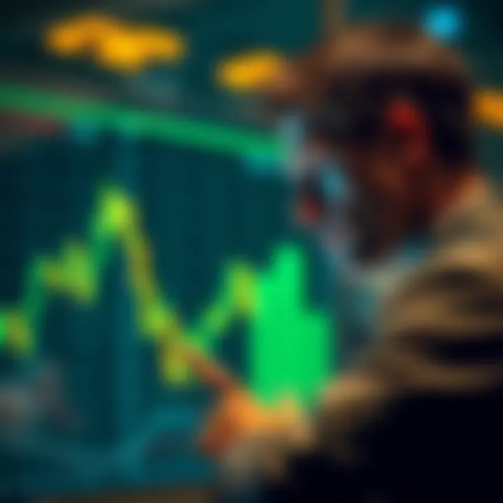 Investment Reflection: A Cautionary Tale A somber investor staring at a declining market graph, symbolizing lost opportunities in futures trading.