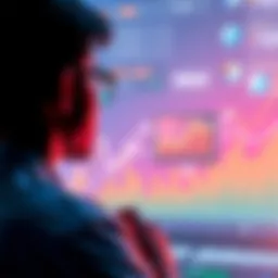 Investment Strategies A person considering investment options with a chart showing growth, symbolizing Dollar Cost Averaging and HODL strategies.