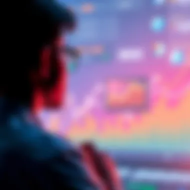 Investment Strategies A person considering investment options with a chart showing growth, symbolizing Dollar Cost Averaging and HODL strategies.