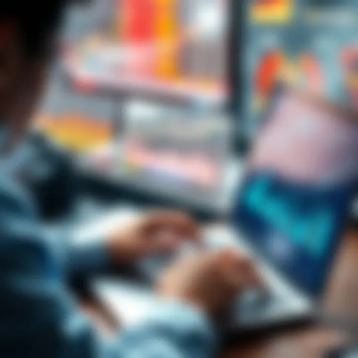 Investment Strategy A person analyzing stock market data on a laptop with charts and graphs, symbolizing smart investment strategies for long-term gains.