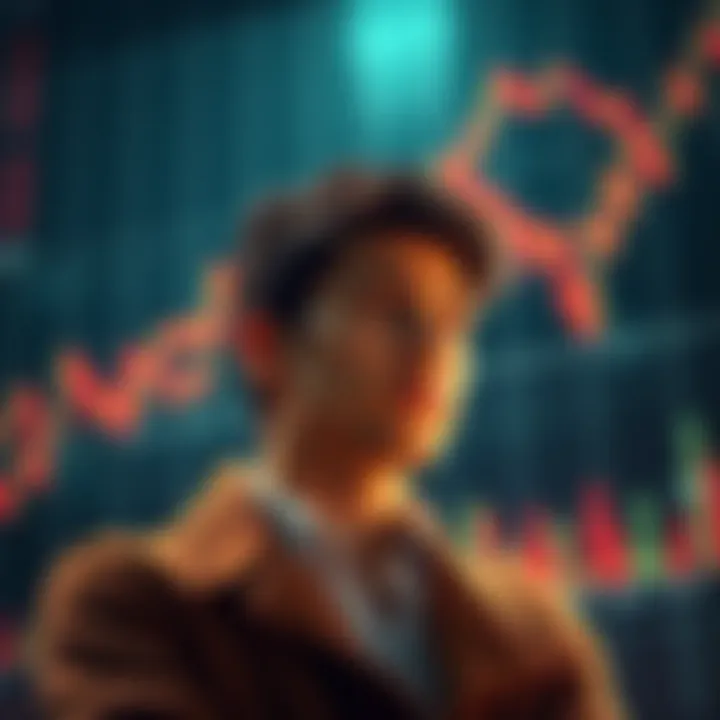 Person Considering Investment Withdrawal Individual contemplating whether to withdraw investments during uncertain market conditions, with stock charts in the background.