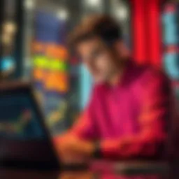 An investor looking at market data on a laptop, considering the timeline to break even on their investment.