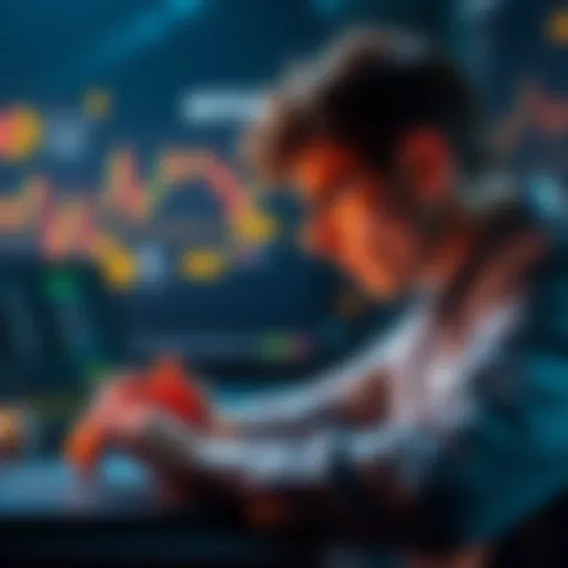 Investor checking cryptocurrency trends A person analyzing cryptocurrency charts on a laptop, looking concerned about long-term holding strategies