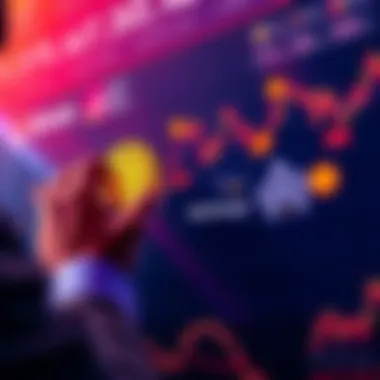 A person examining a cryptocurrency chart with various coins, considering a risky investment in a new project.