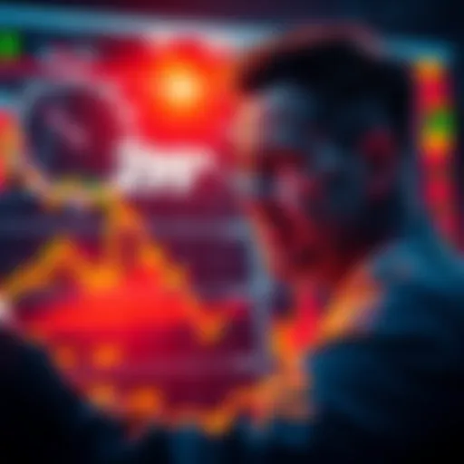 Investor Bids Farewell to Pulsechain A distressed investor looking at market charts, reflecting on significant losses from Pulsechain, symbolizing the impact of poor investment decisions.