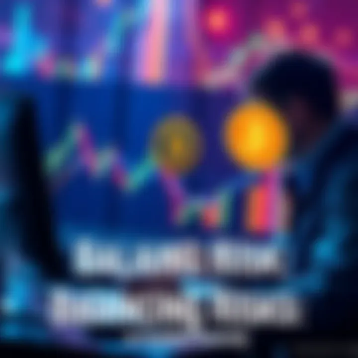 An investor analyzing a chart comparing stocks and Bitcoin while considering portfolio changes.
