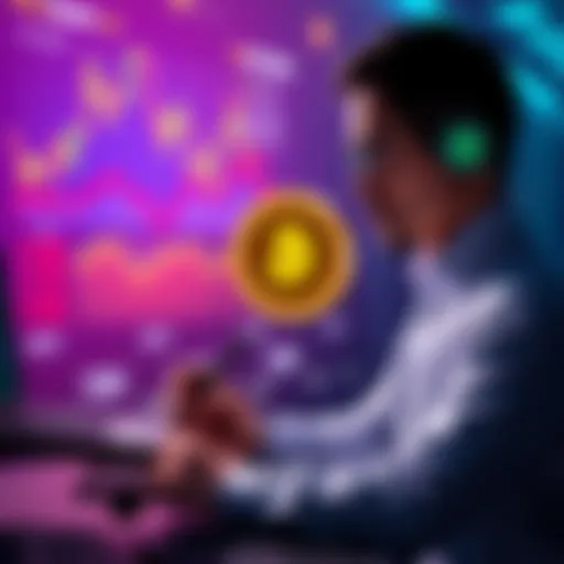 Investor analyzing charts and data related to BONK cryptocurrency profits