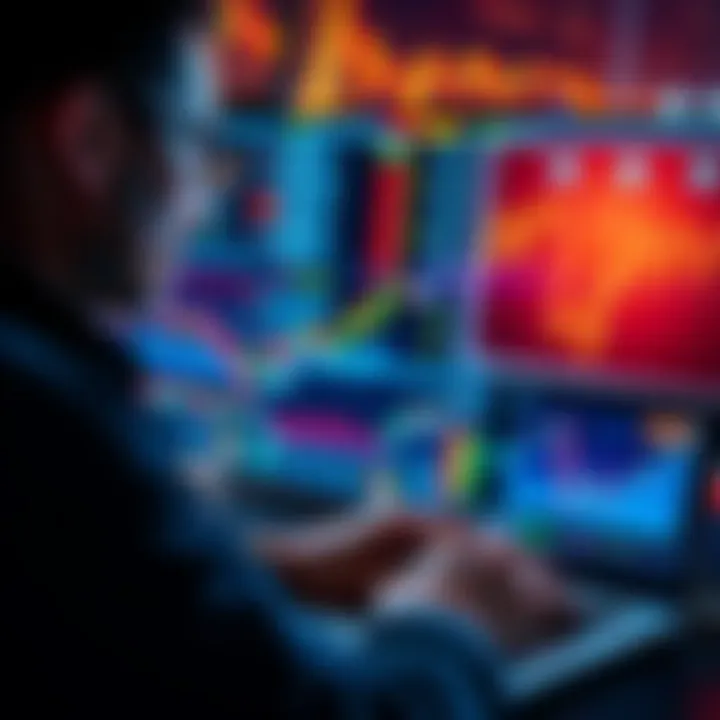 A person looking at stock market charts and graphs on a laptop screen, considering investment opportunities during a market dip