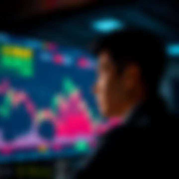 Investor Calmness A serene individual looking at a stock market screen with a thoughtful expression, symbolizing calmness in investment decisions