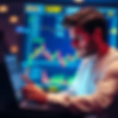 A thoughtful person looking at cryptocurrency charts on a laptop, considering investment choices between Bitcoin and Ethereum