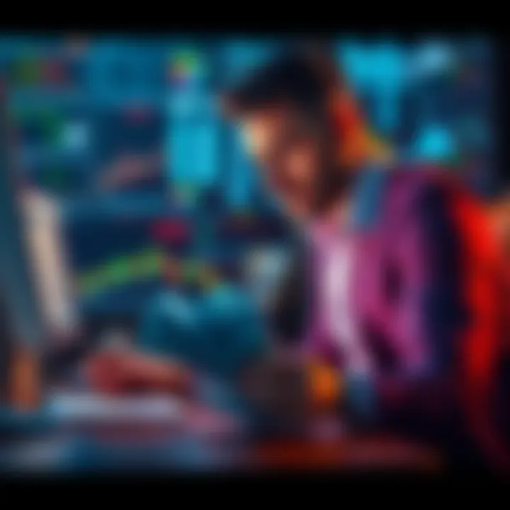 A person looking at investment charts with $40,000 cash on a table, considering new opportunities after memecoin decline.