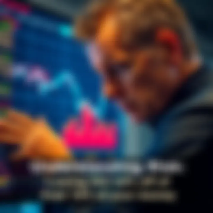 A worried investor gazes at a financial chart showing losses, representing the risk of losing money in investments.