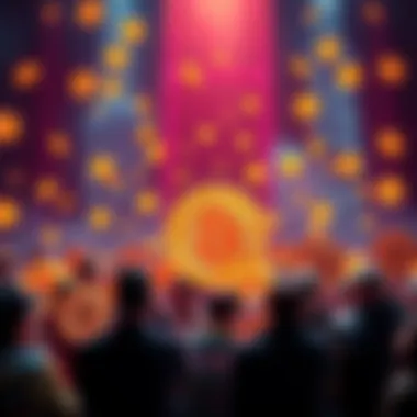 Large investors and institutions gather around Bitcoin symbols, representing the growing trend of hoarding BTC and its impact on the market